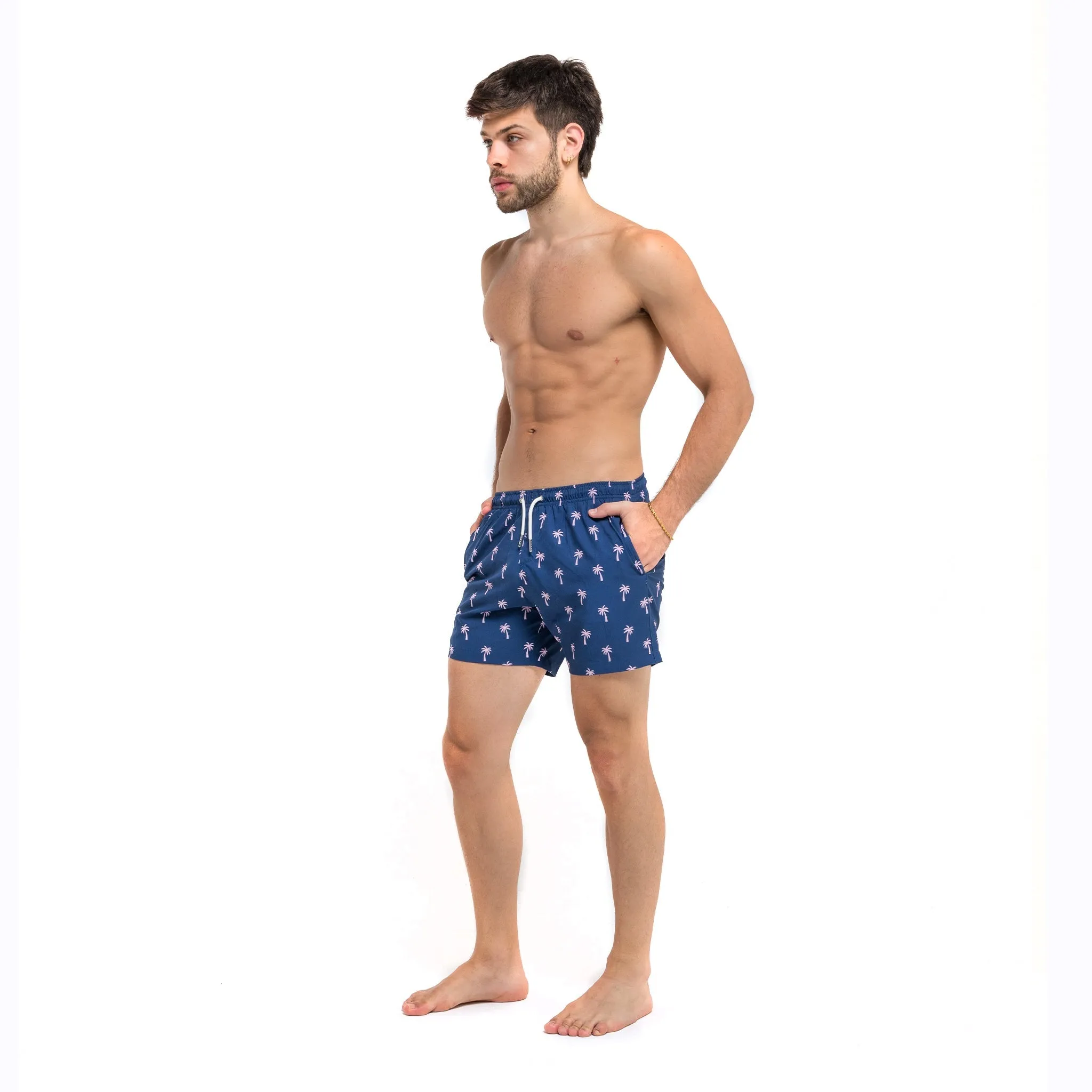 Pink Palm - 5" Swim Trunks + Compression Liner sold by Bermies product image thumbnail 5