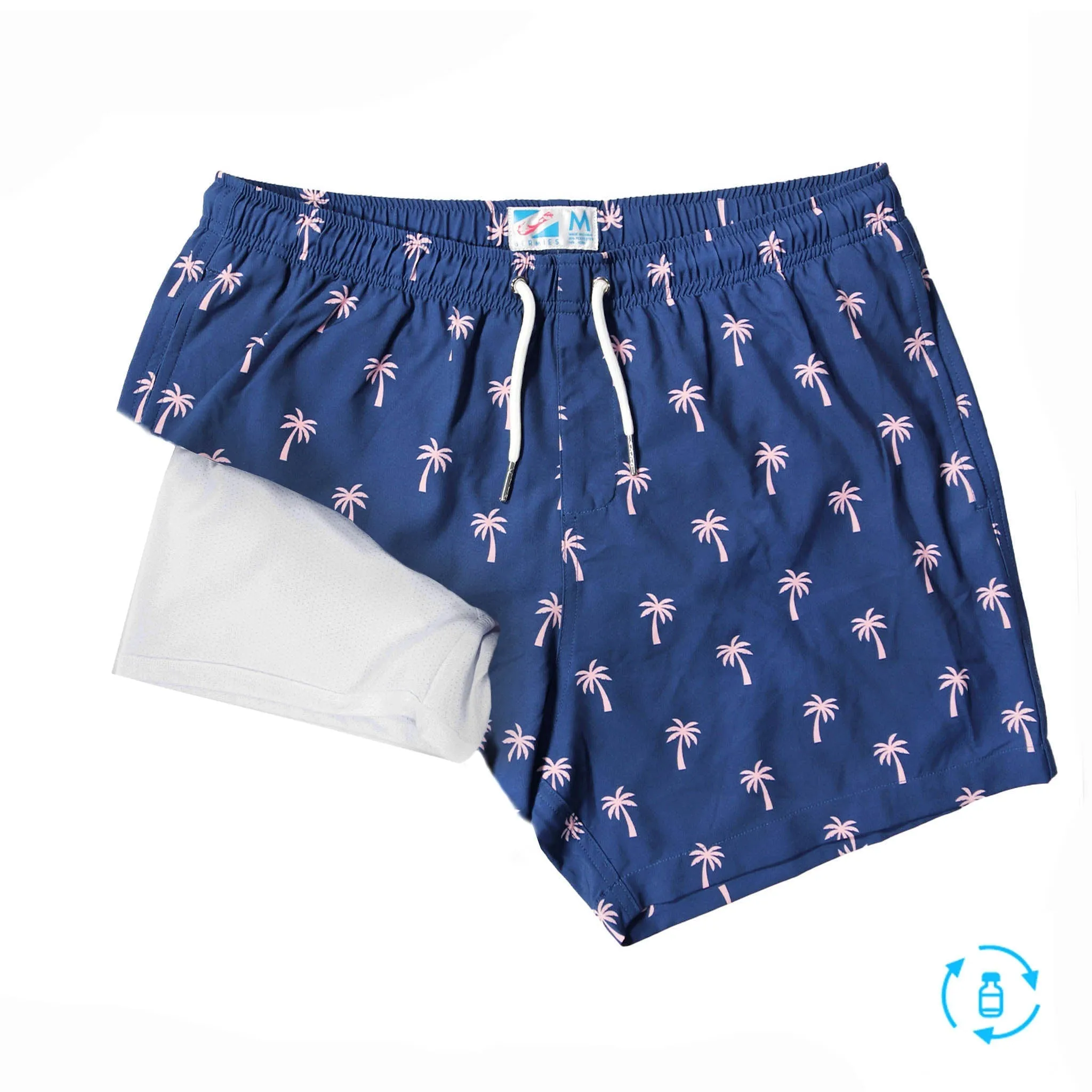 Pink Palm - 5" Swim Trunks + Compression Liner sold by Bermies product image thumbnail 2