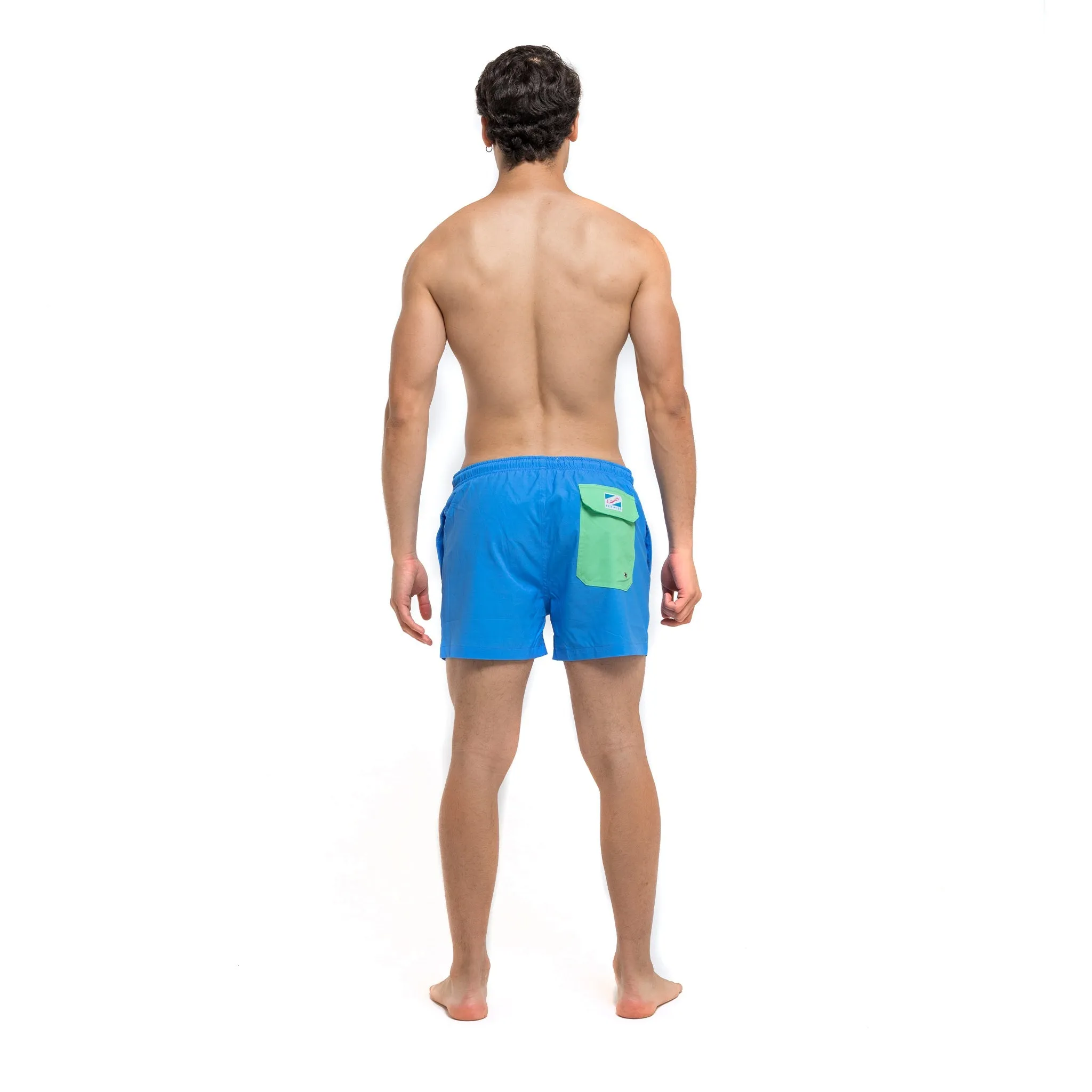 Blue Solid Green Pocket - 3.5" Swim Trunks sold by Bermies product image thumbnail 3