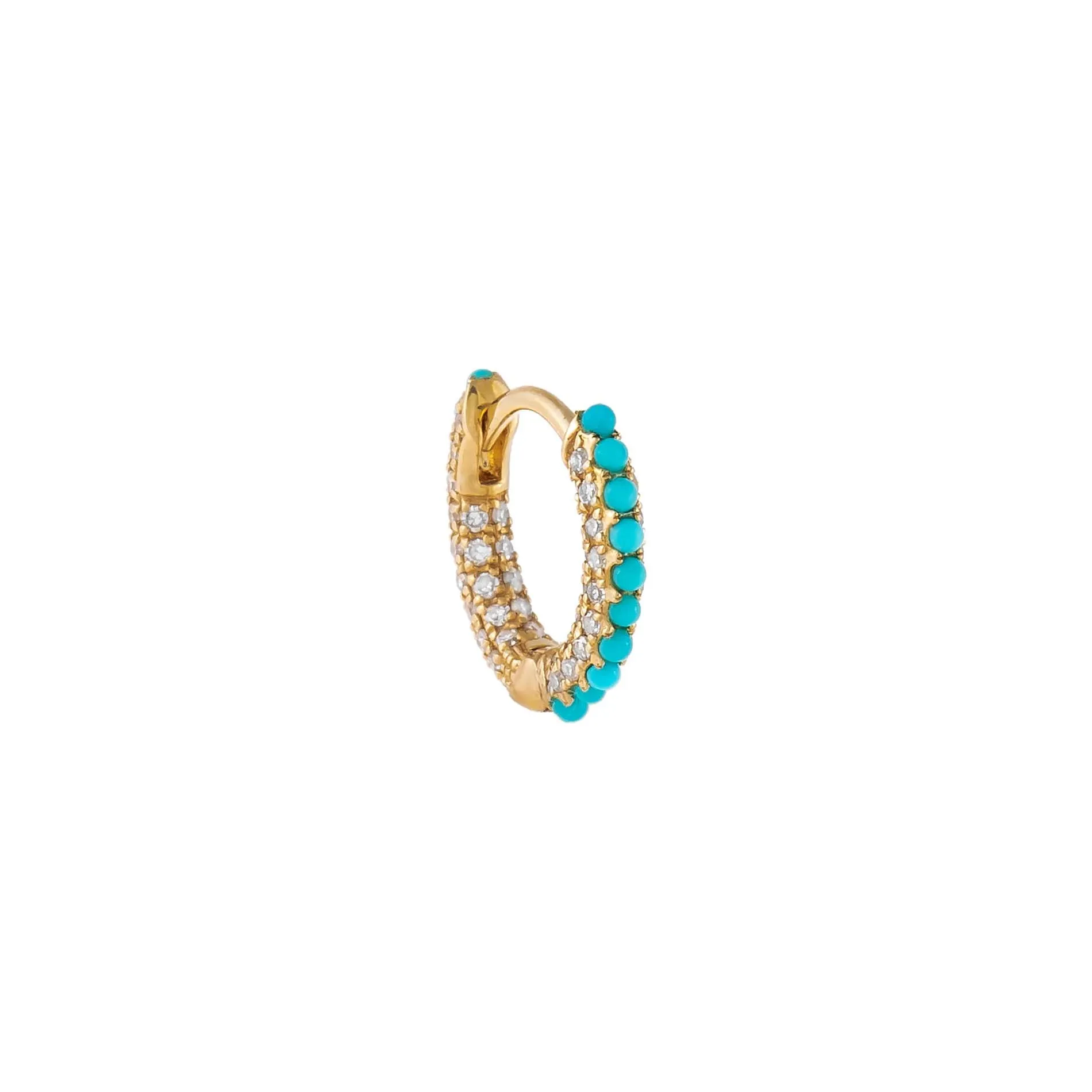 Turquoise Huggie Earring 14K sold by Adina Eden's