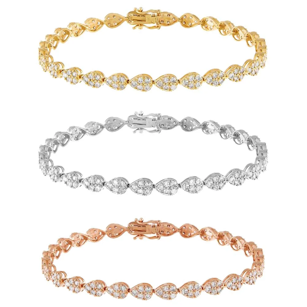 Pavé Teardrop Diamond Bracelet 14K sold by Adina Eden's product image thumbnail 5