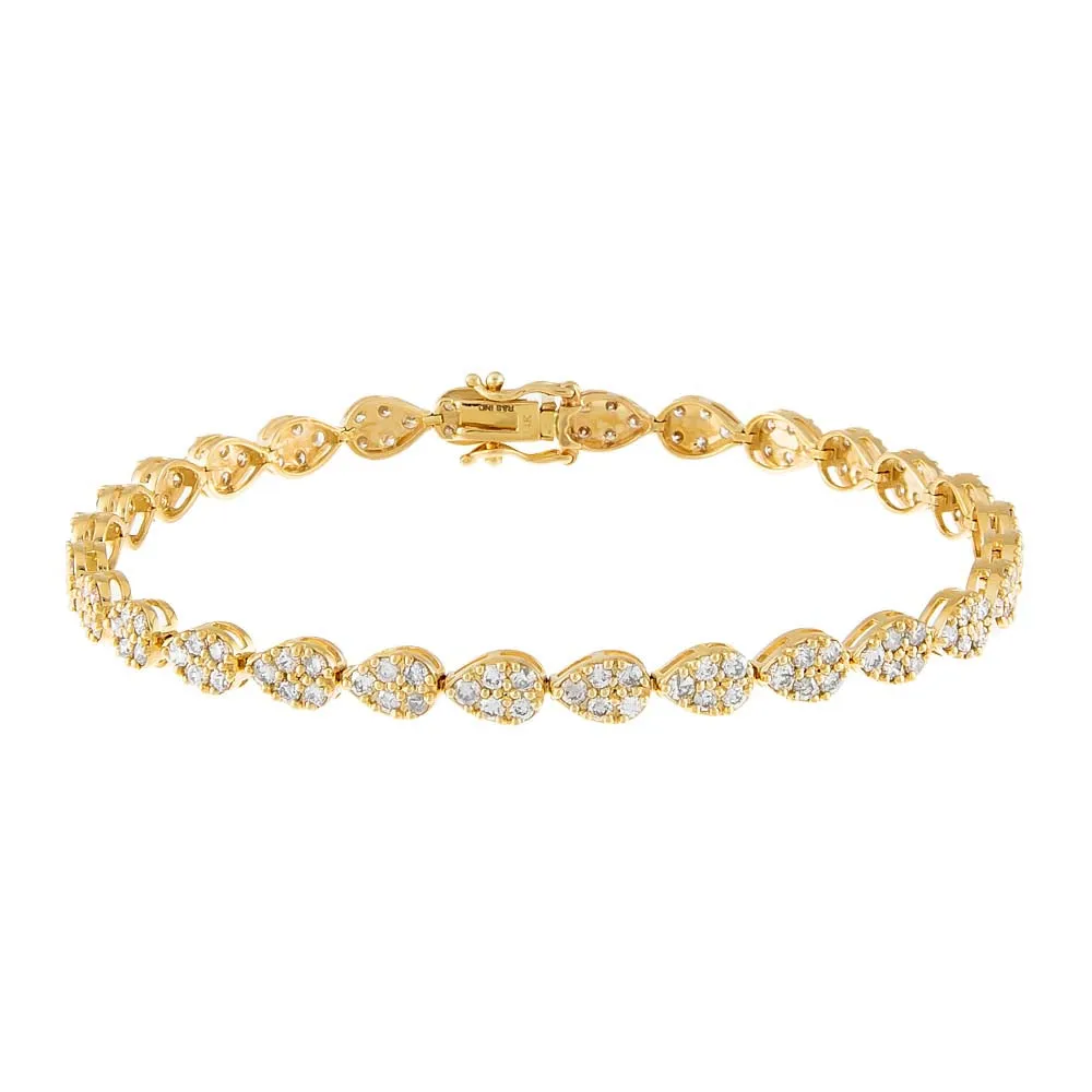 Pavé Teardrop Diamond Bracelet 14K sold by Adina Eden's product image thumbnail 2