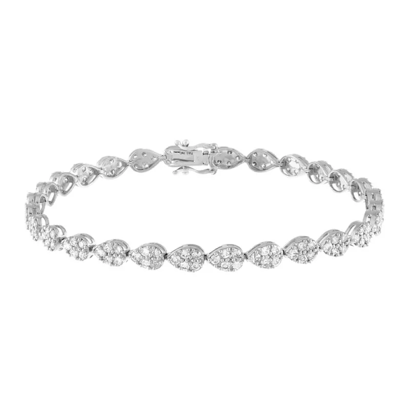 Pavé Teardrop Diamond Bracelet 14K sold by Adina Eden's