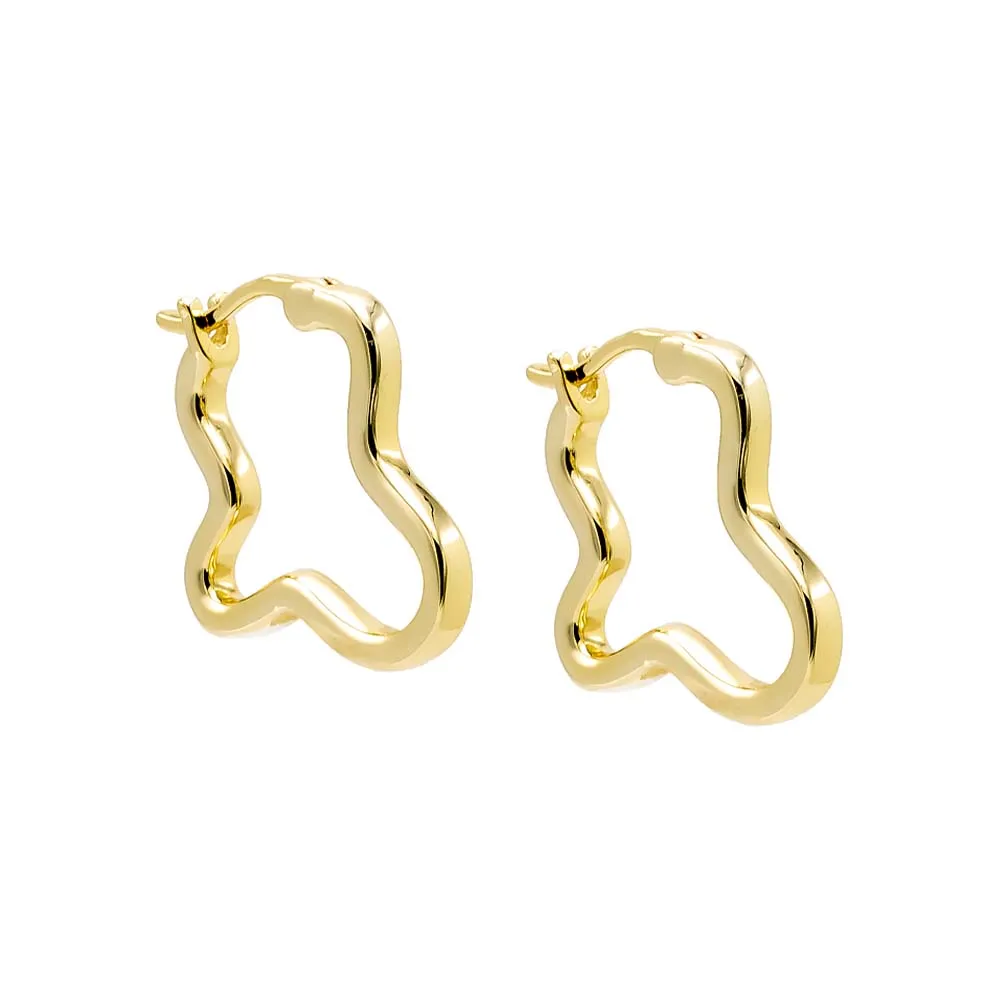 Solid Squiggly Shape Hoop Earring sold by Adina Eden's