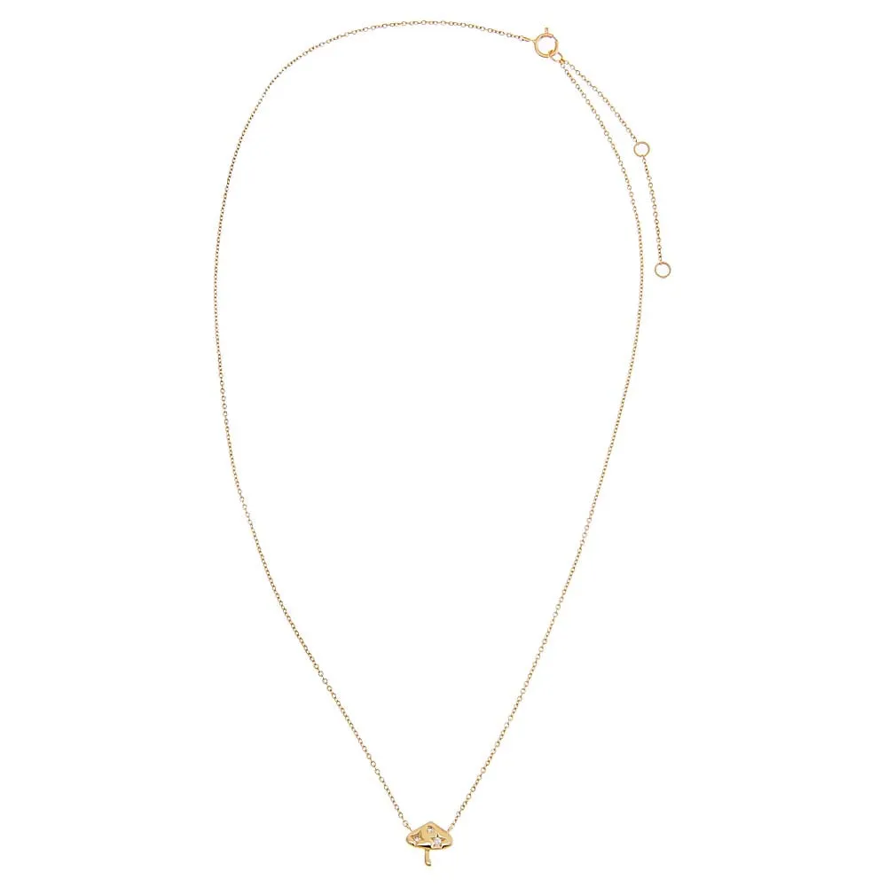 Scattered Diamond Mushroom Pendant Necklace 14K sold by Adina Eden's product image thumbnail 2