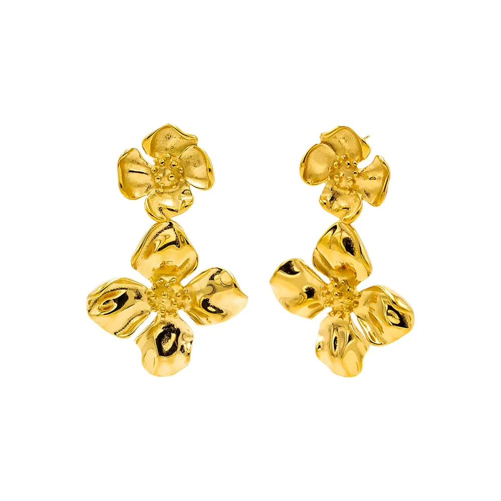 Double Graduated Flower Statement Stud Earring sold by Adina Eden's