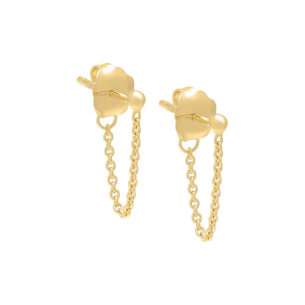 Front Back Chain Stud Earring 14K sold by Adina Eden's
