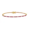 Diamond X Ruby Tennis Bracelet 14K sold by Adina Eden's