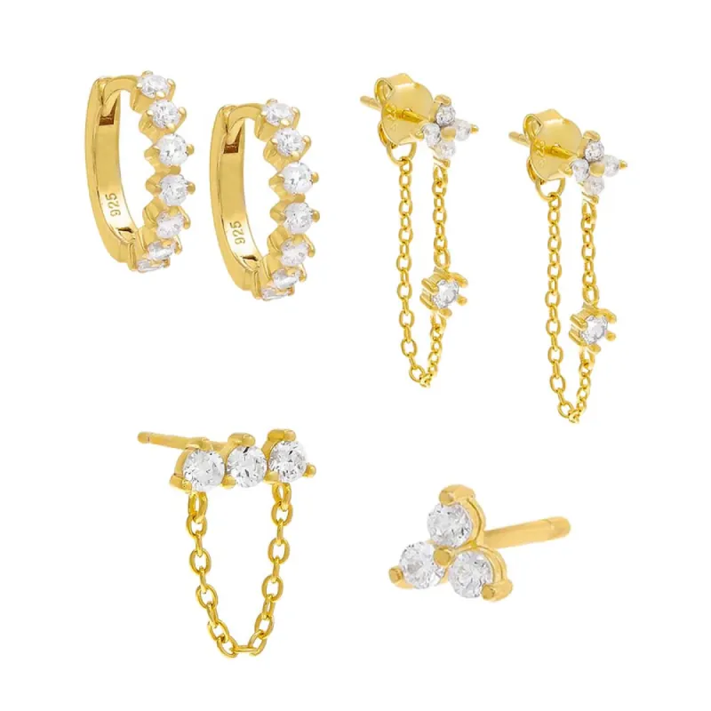 The CZ Earring Combo Set sold by Adina Eden's
