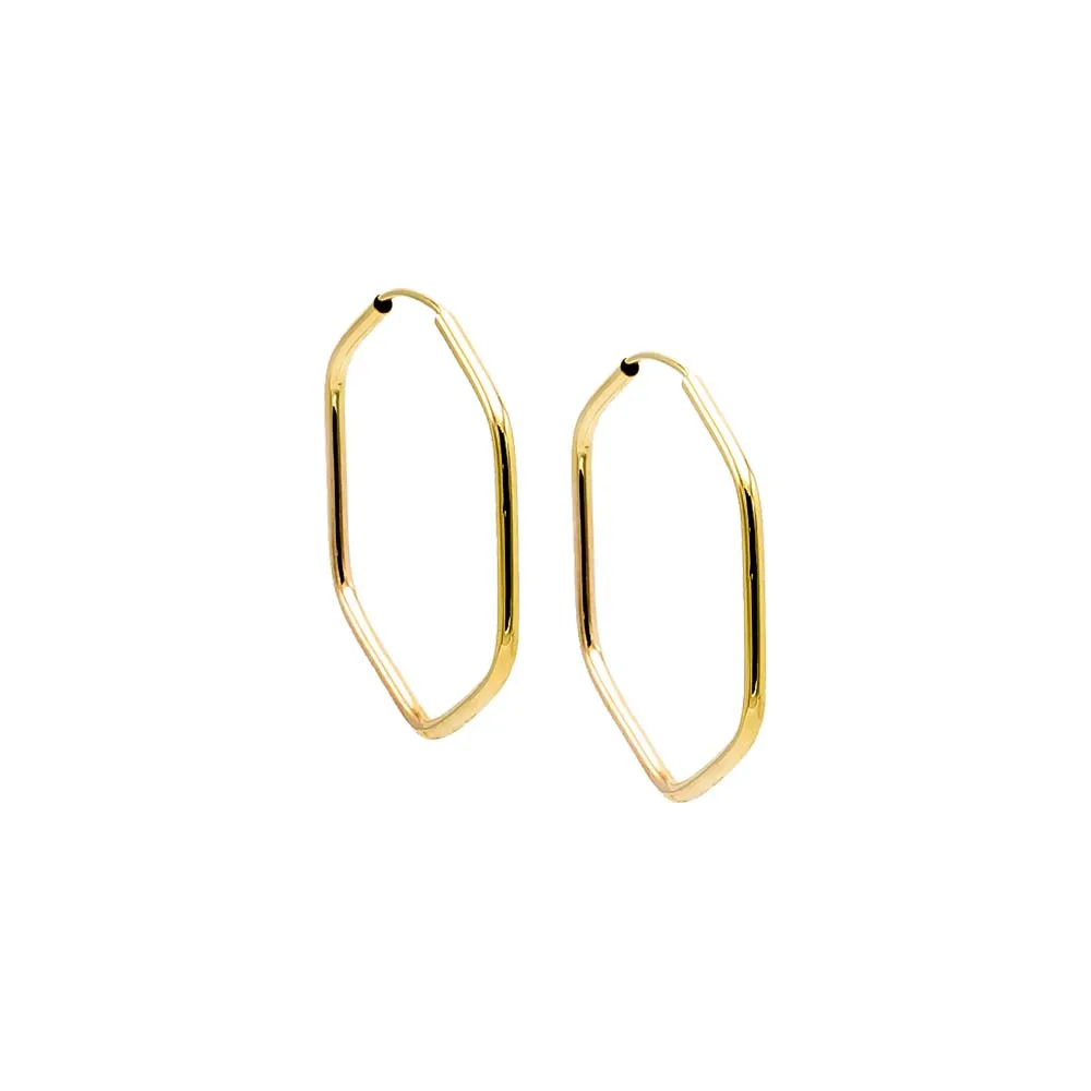 Solid Endless Octagon Shape Hoop Earring 14K sold by Adina Eden's product image thumbnail 4