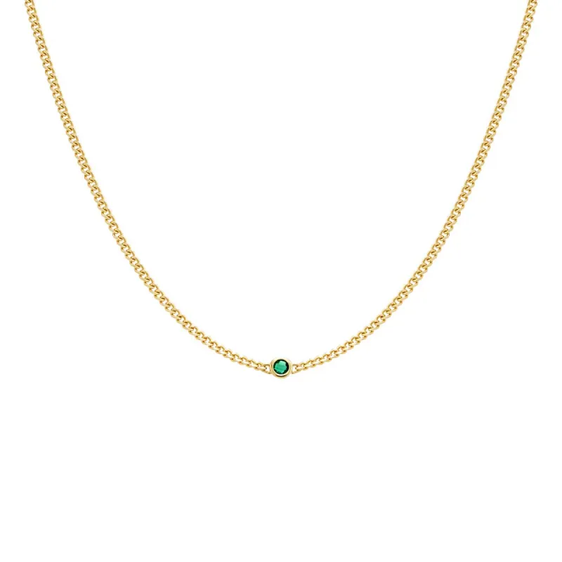 Colored Single Bezel Cuban Necklace sold by Adina Eden's