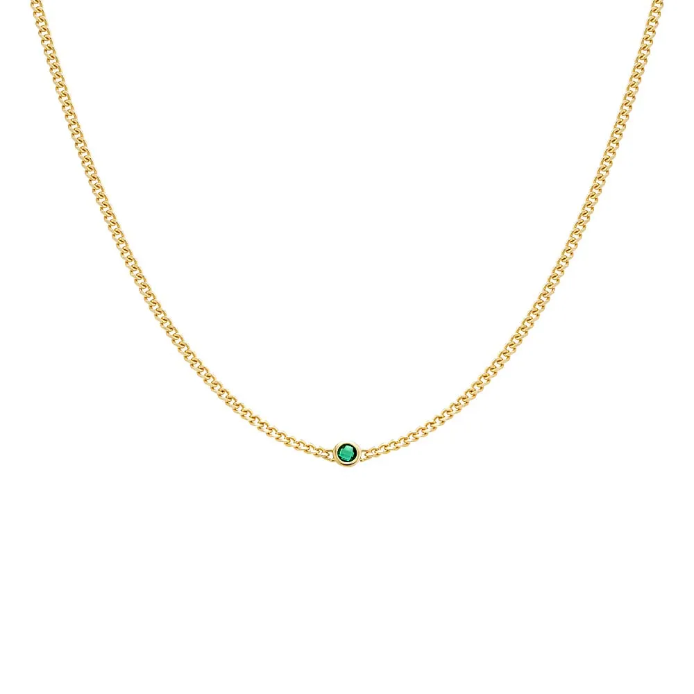 Colored Single Bezel Cuban Necklace sold by Adina Eden's