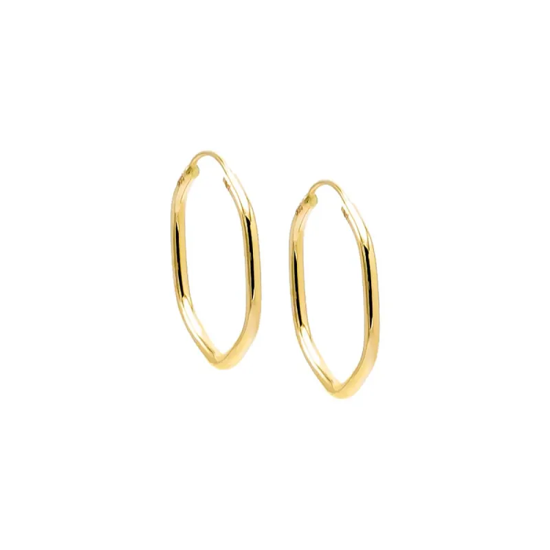 Solid Endless Octagon Shape Hoop Earring 14K sold by Adina Eden's
