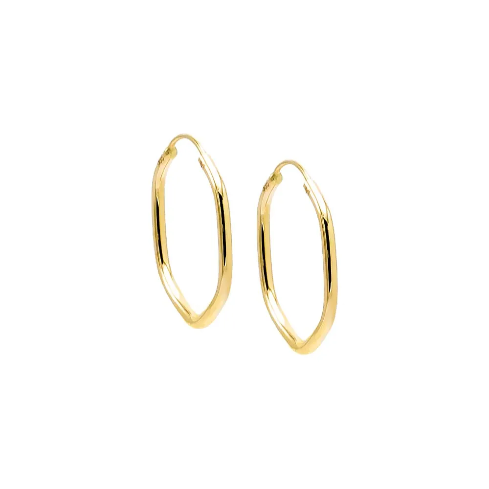 Solid Endless Octagon Shape Hoop Earring 14K sold by Adina Eden's