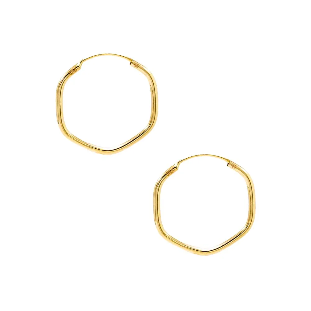 Solid Endless Octagon Shape Hoop Earring 14K sold by Adina Eden's product image thumbnail 3