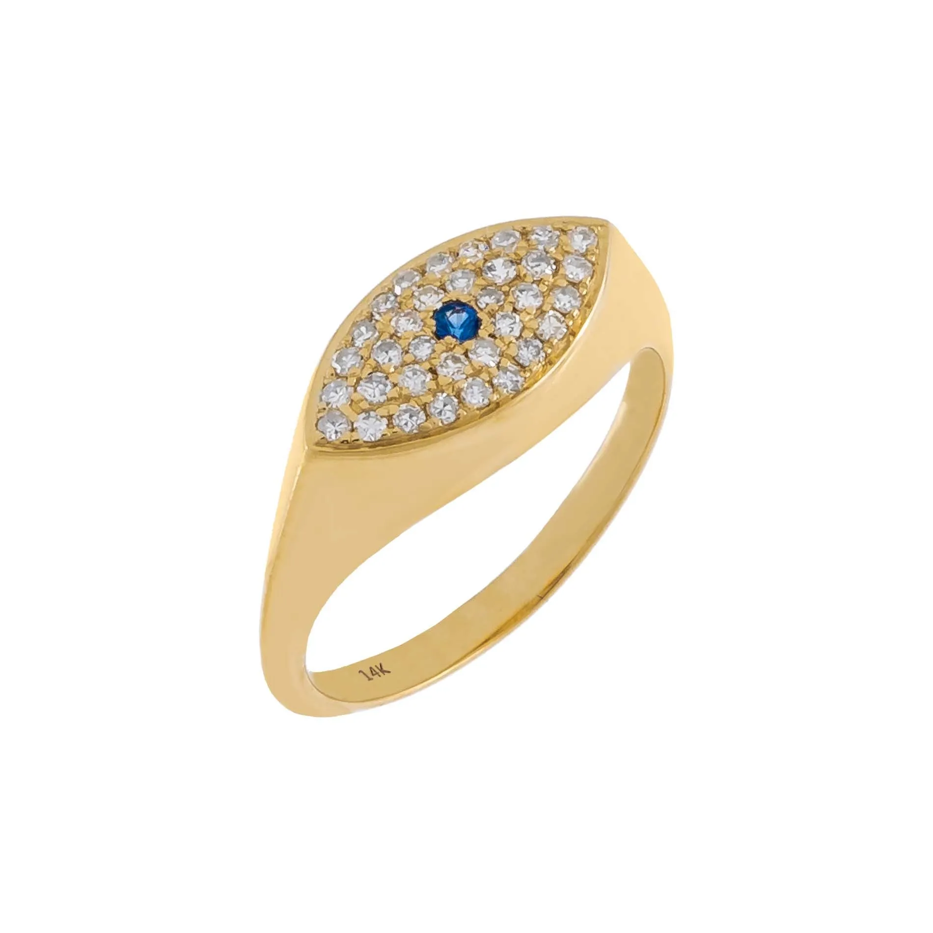 Diamond Evil Eye Ring 14K sold by Adina Eden's