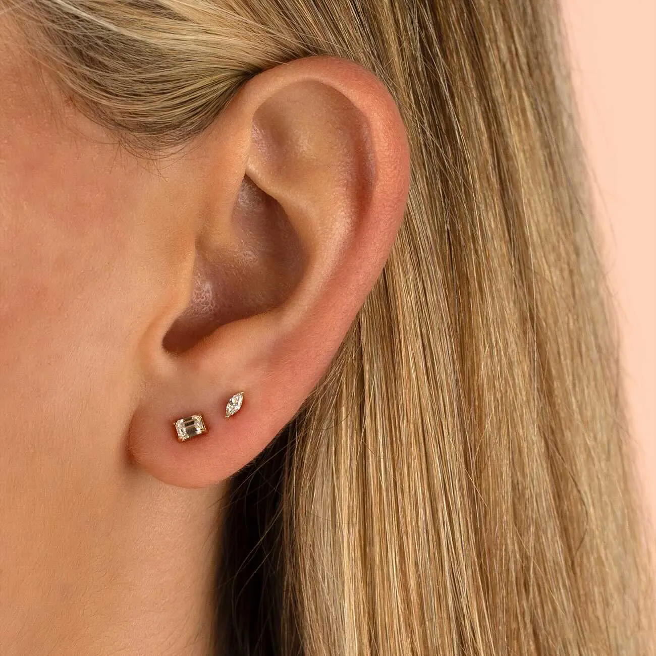 Marquise Diamond Stud Earring 14K sold by Adina Eden's product image thumbnail 2