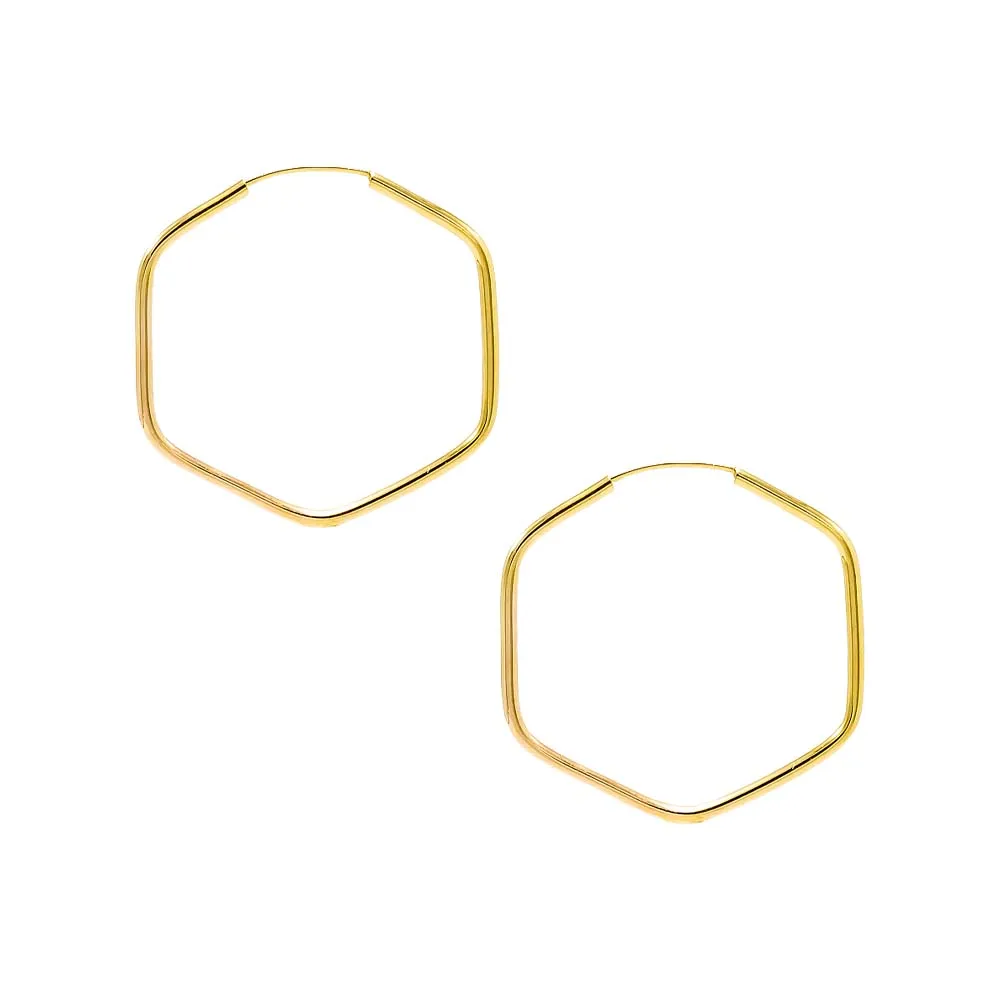 Solid Endless Octagon Shape Hoop Earring 14K sold by Adina Eden's product image thumbnail 5