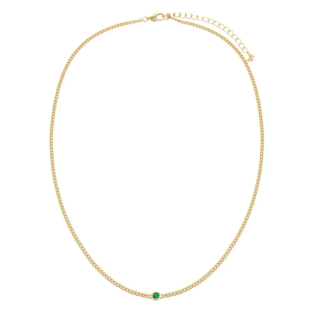 Colored Single Bezel Cuban Necklace sold by Adina Eden's product image thumbnail 3