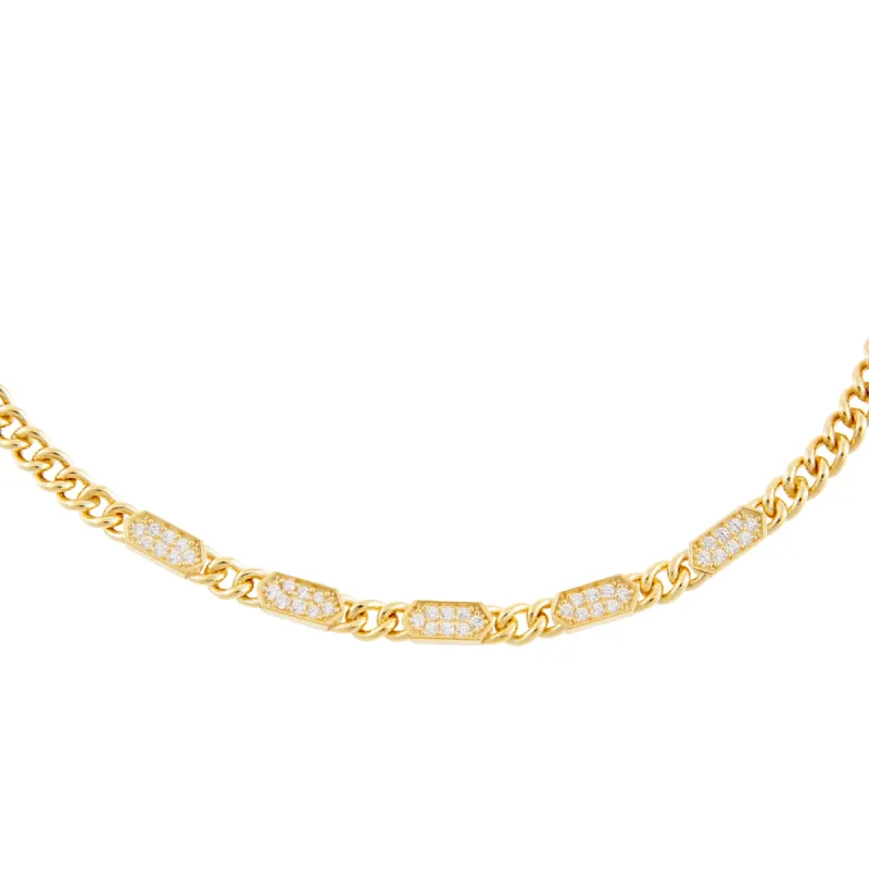 Pavé Bars Chain Choker sold by Adina Eden's