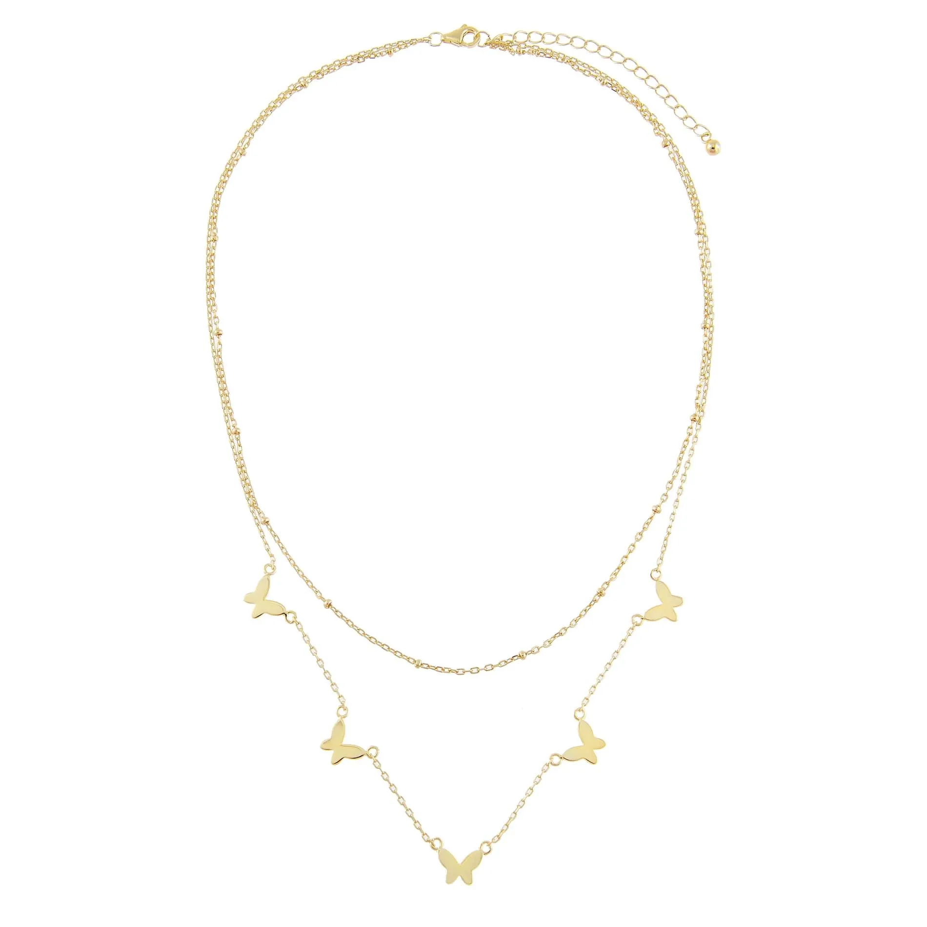 Multi Butterfly X Beaded Chain Necklace sold by Adina Eden's product image thumbnail 3