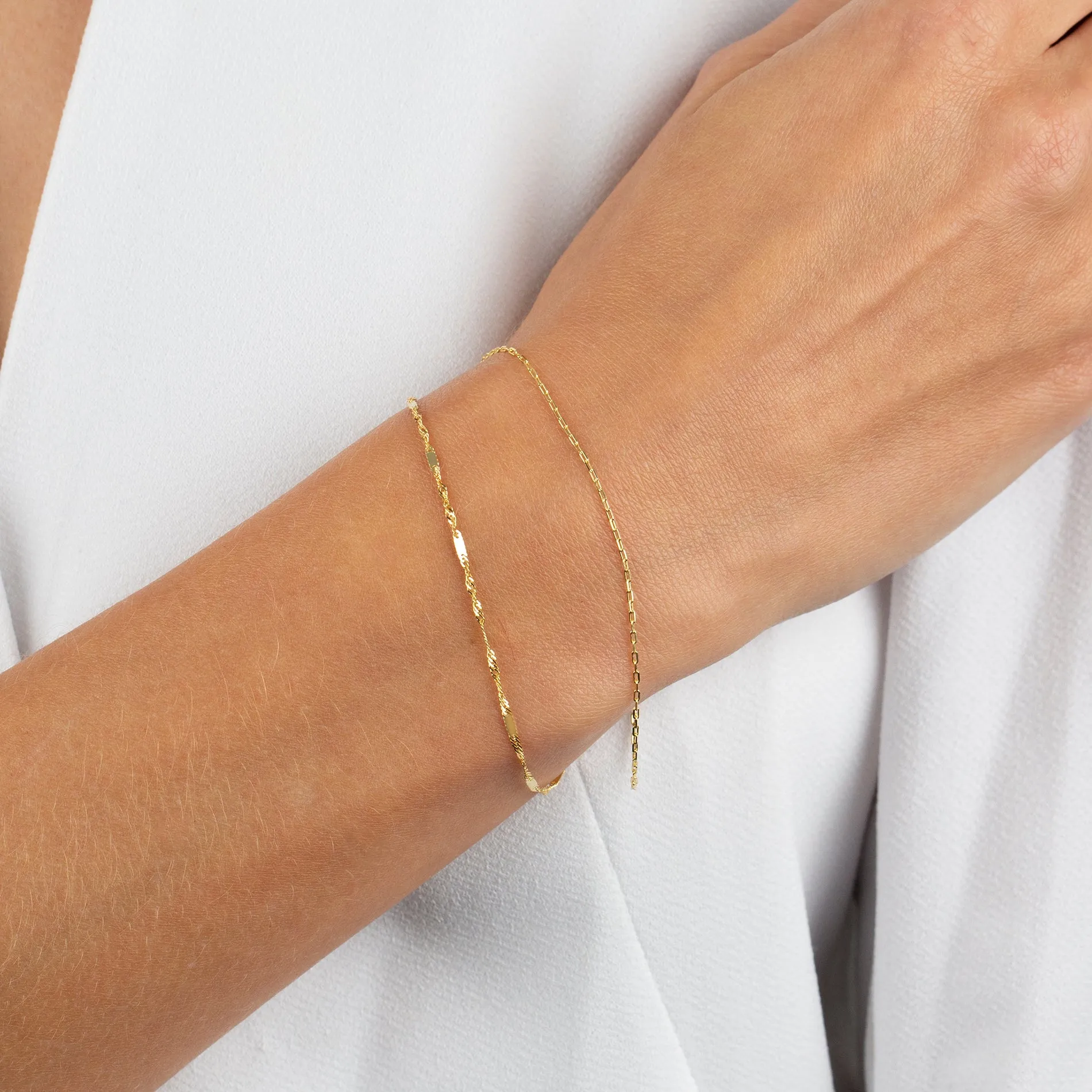 XS Link Chain Bracelet 14K sold by Adina Eden's product image thumbnail 2