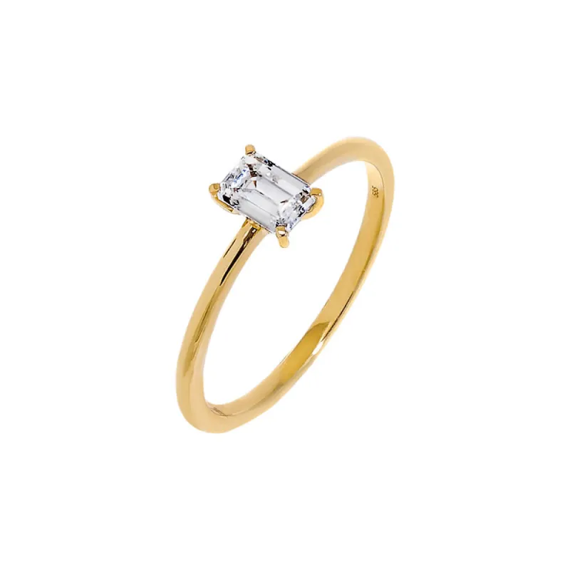 Lab Grown Diamond Emerald Engagement Ring 14K sold by Adina Eden's