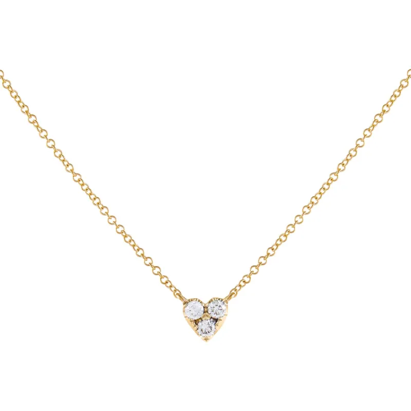Large Diamond Heart Cluster Necklace 14K sold by Adina Eden's
