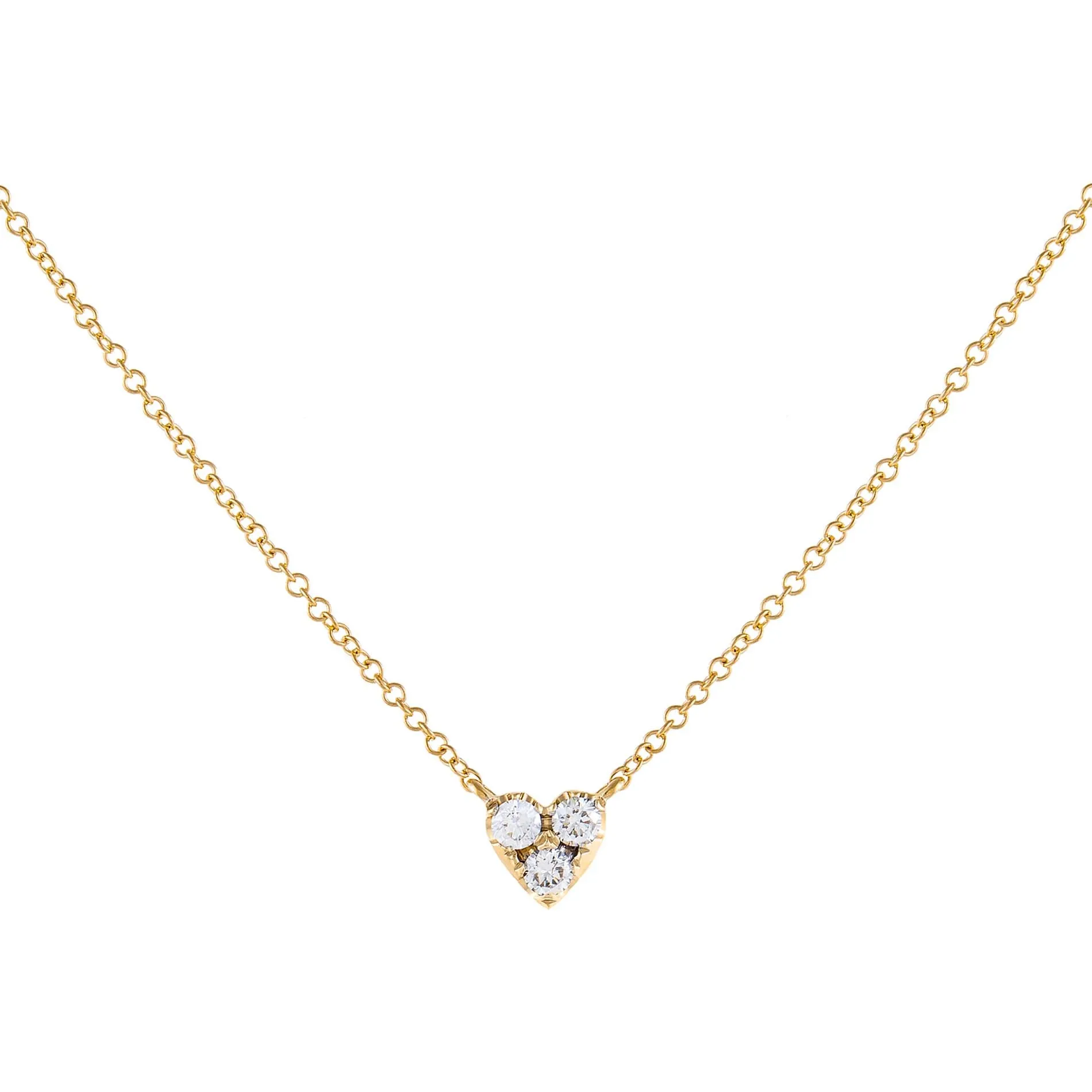 Large Diamond Heart Cluster Necklace 14K sold by Adina Eden's