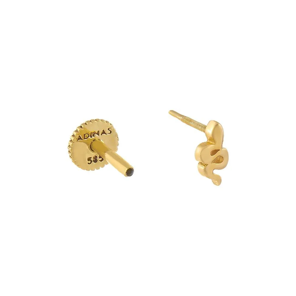 Mini Snake Threaded Stud Earring 14K sold by Adina Eden's product image thumbnail 3