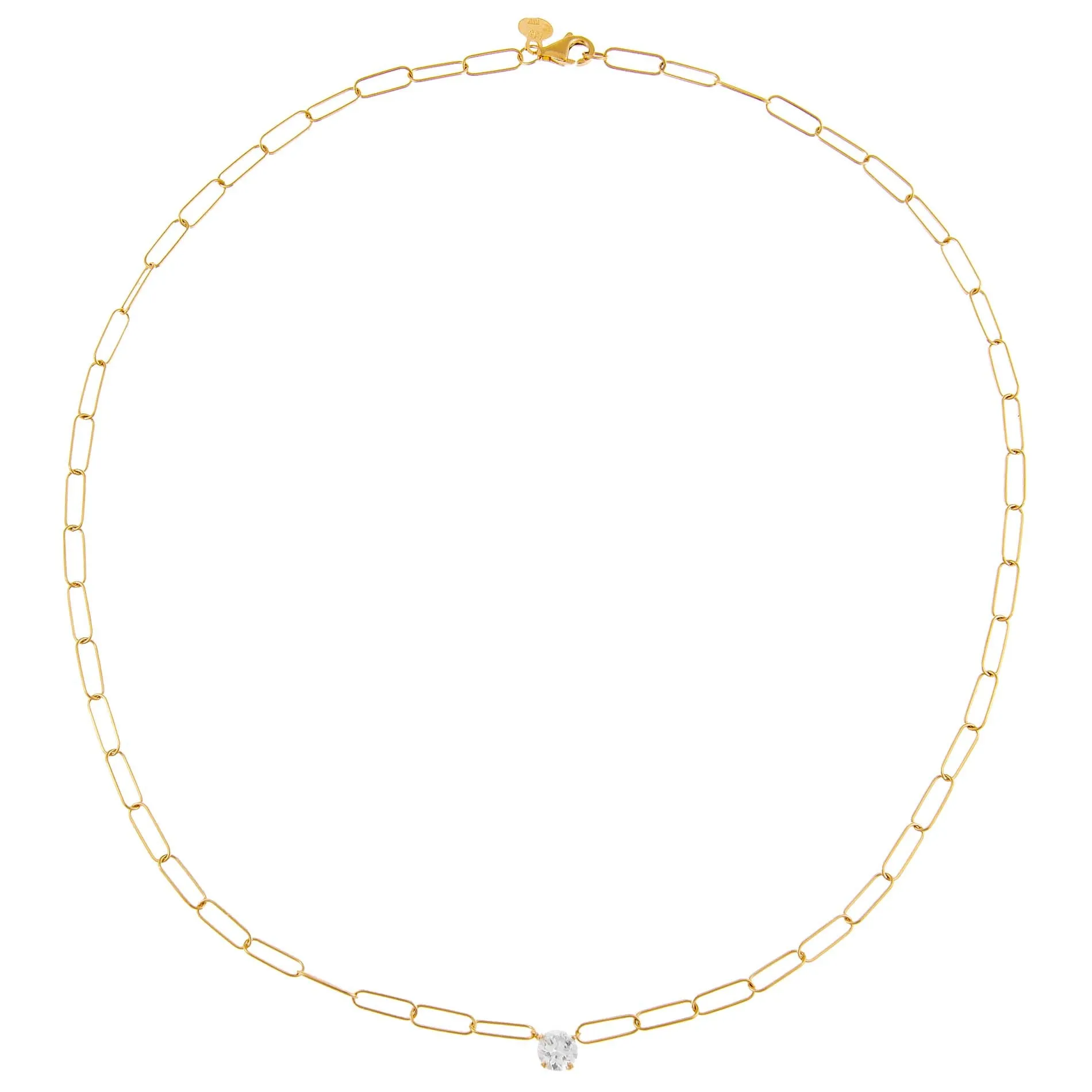 Diamond Solitaire Link Necklace 14K sold by Adina Eden's product image thumbnail 3