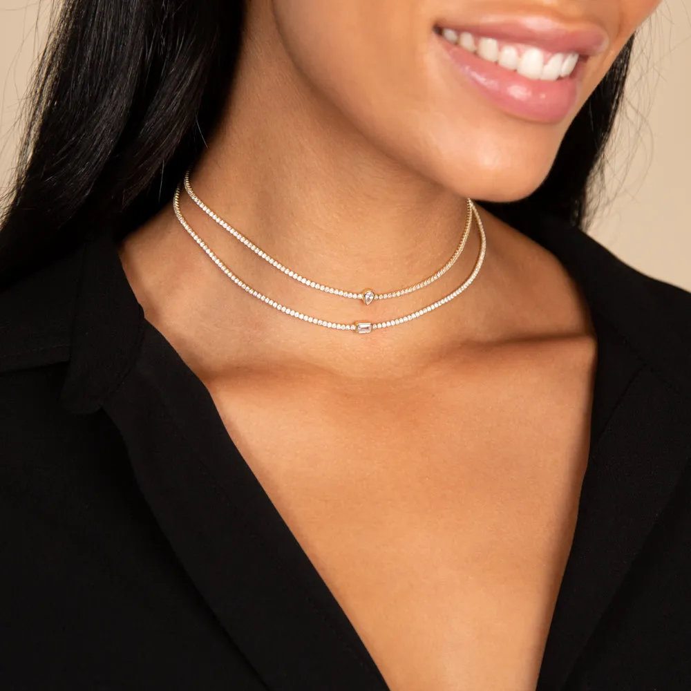 Pear Bezel Thin Tennis Choker sold by Adina Eden's product image thumbnail 2