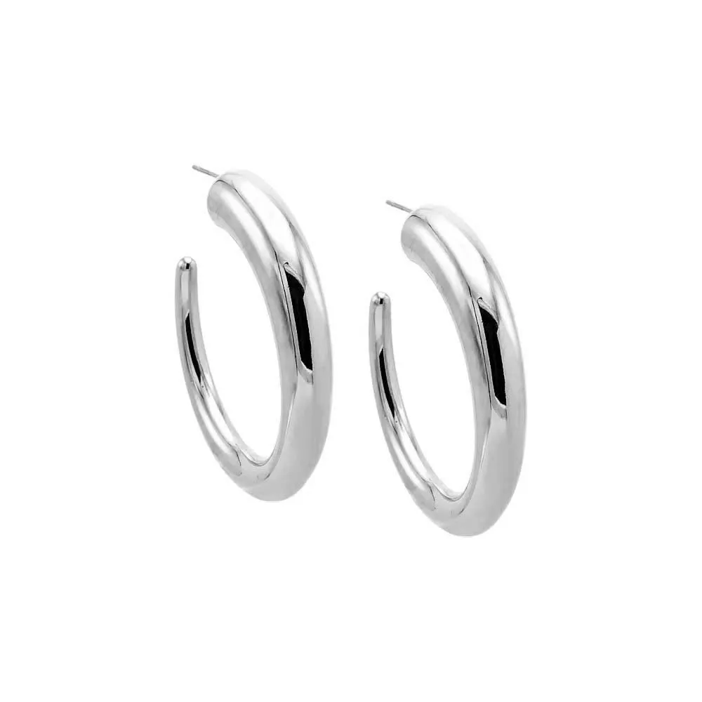 Solid Thin Graduated Open Hoop Earring sold by Adina Eden's product image thumbnail 3