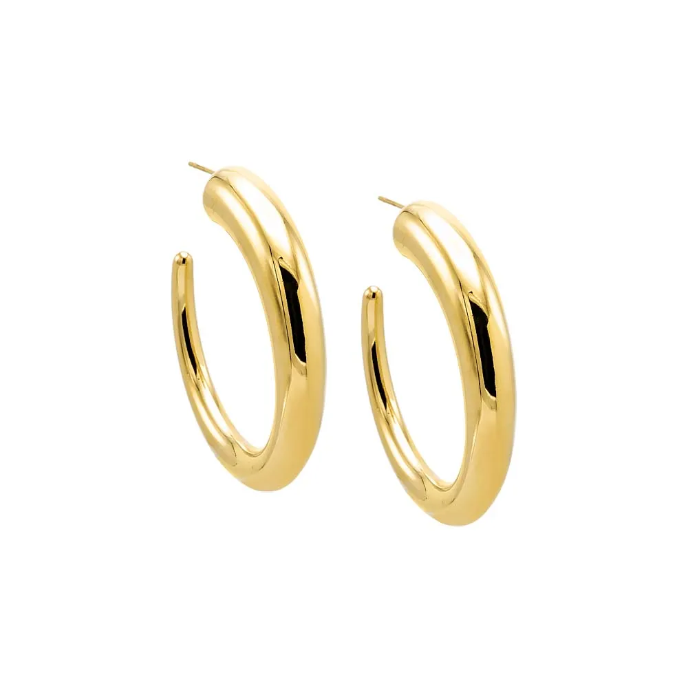 Solid Thin Graduated Open Hoop Earring sold by Adina Eden's