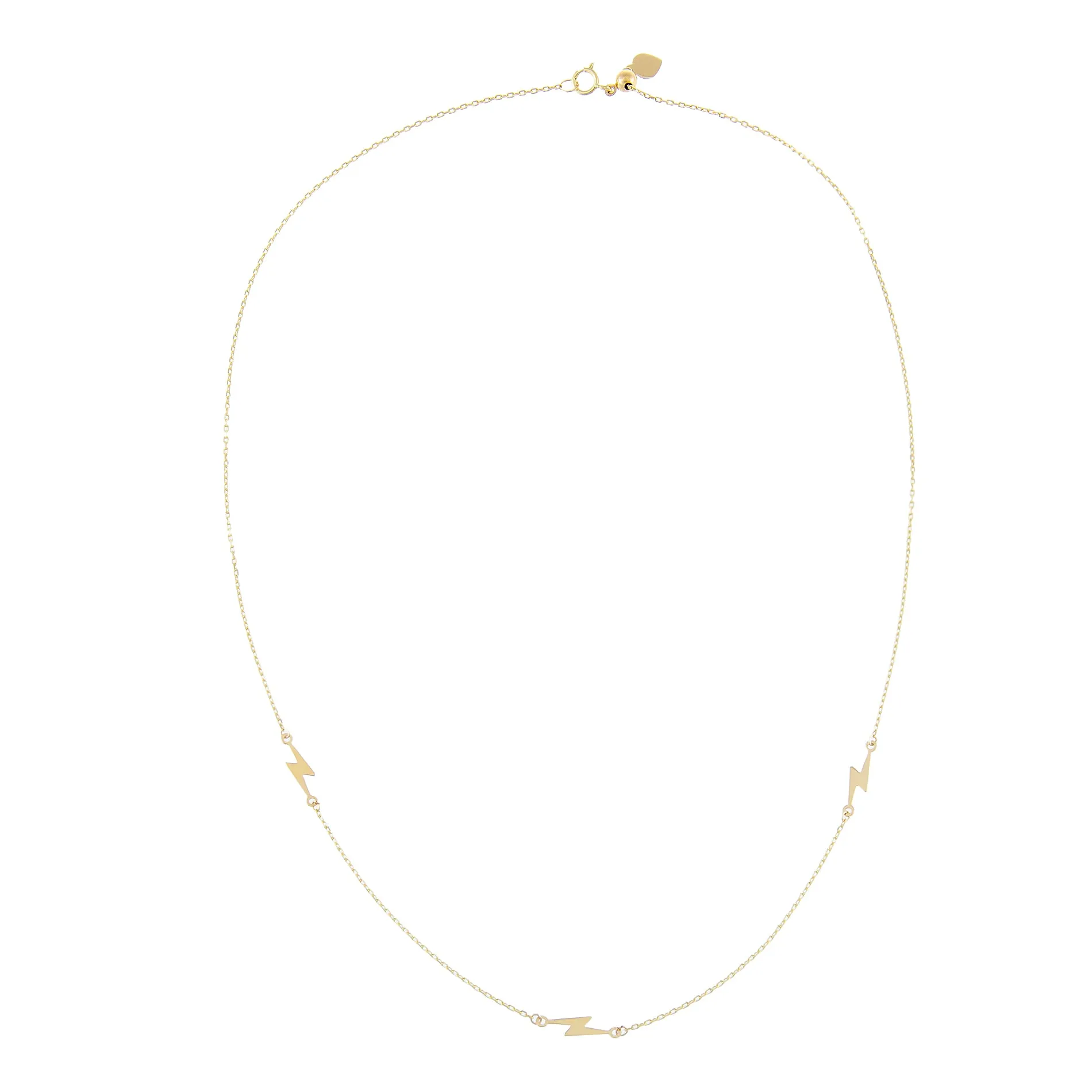 Triple Lightning Bolt Necklace 14K sold by Adina Eden's product image thumbnail 3