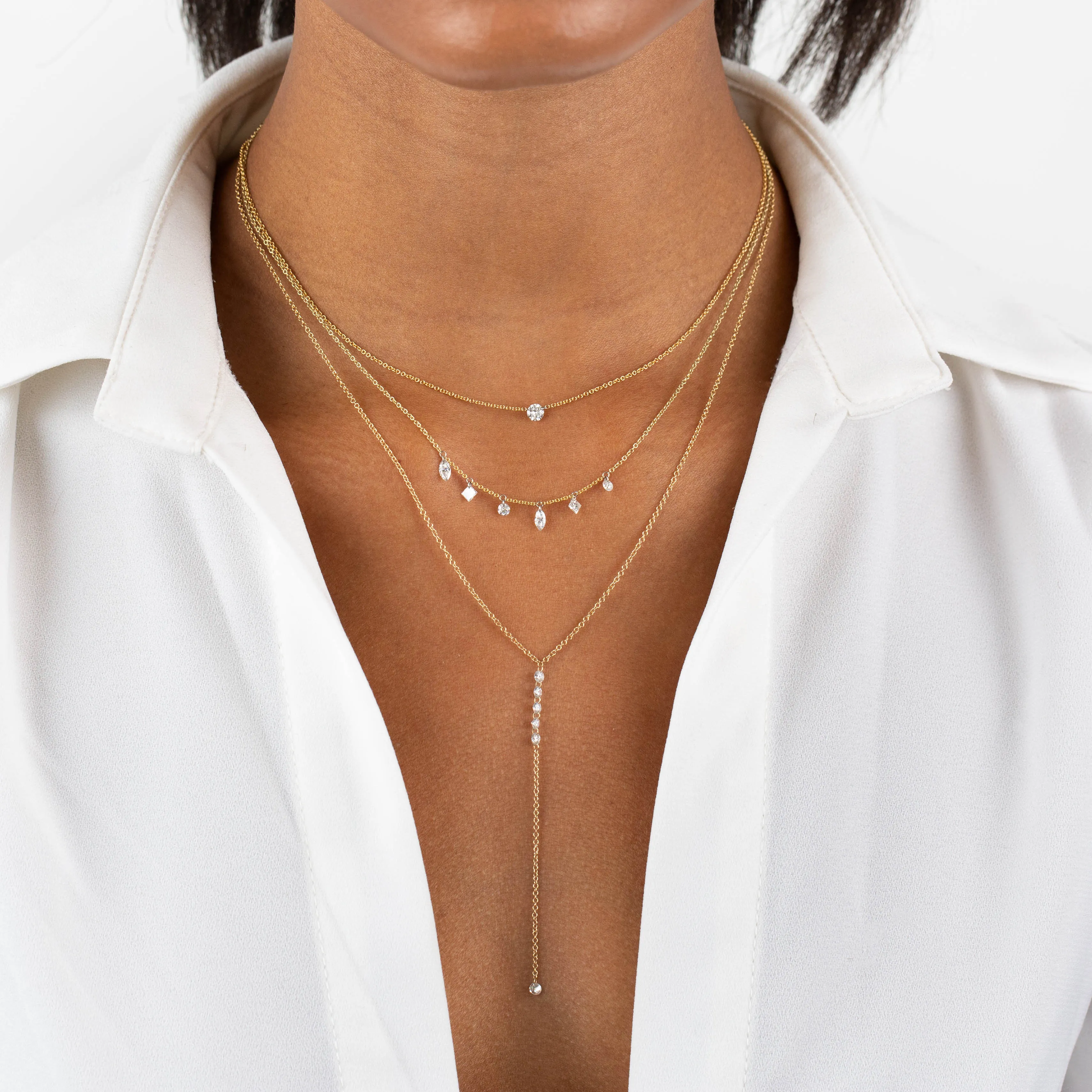 Floating Diamond Lariat 14K sold by Adina Eden's product image thumbnail 2