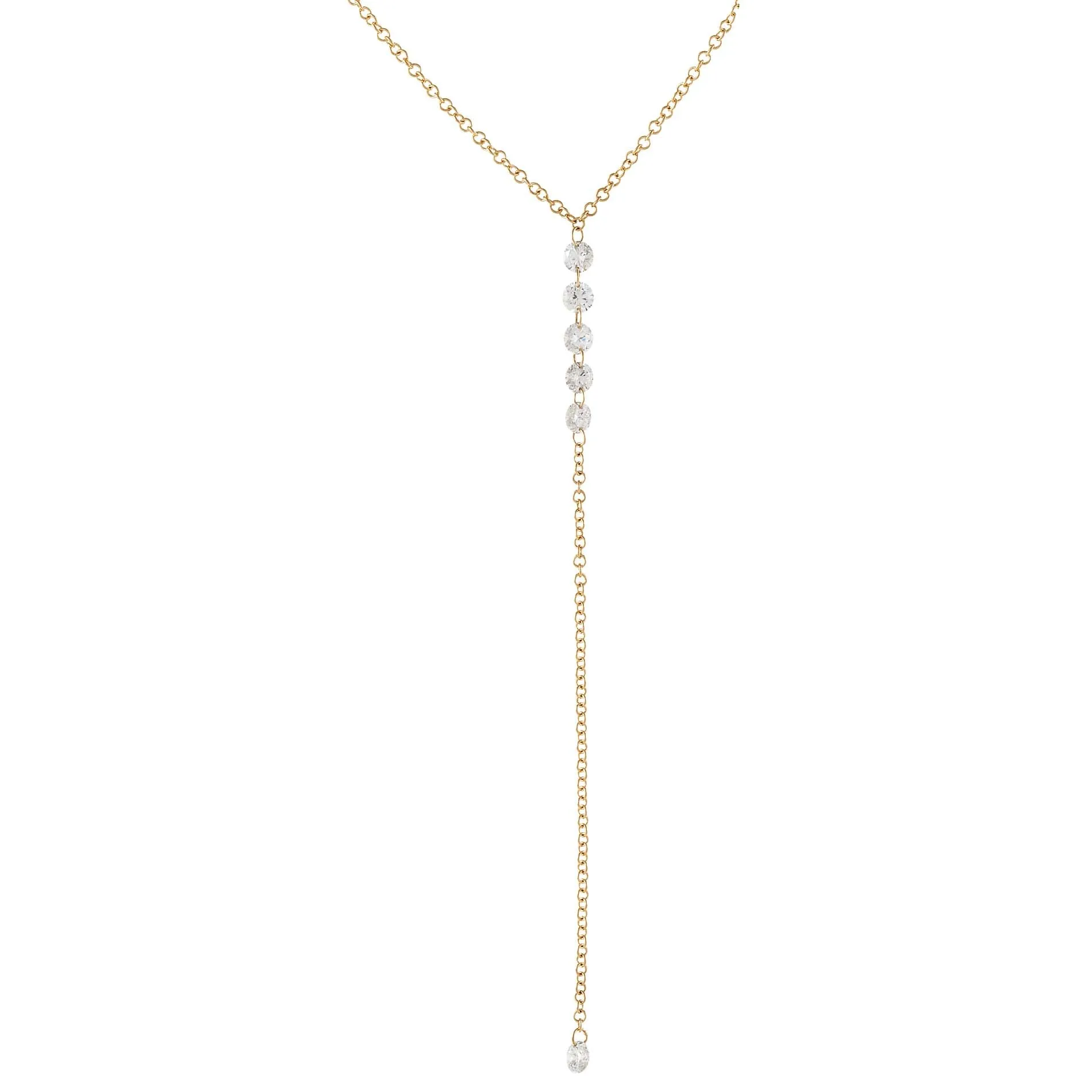Floating Diamond Lariat 14K sold by Adina Eden's