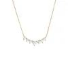 Lab Grown Diamond Large Curved Bar Necklace 14K sold by Adina Eden's