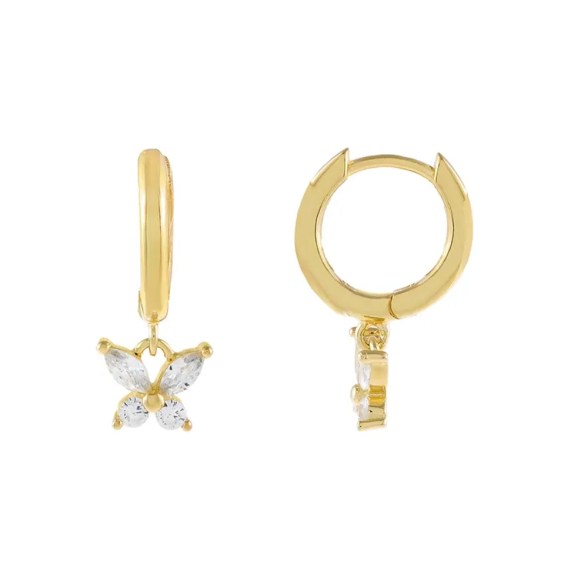 CZ Crystal Butterfly Huggie Earring sold by Adina Eden's