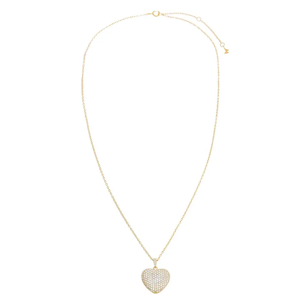 Pavé 3D Heart Necklace sold by Adina Eden's product image thumbnail 3