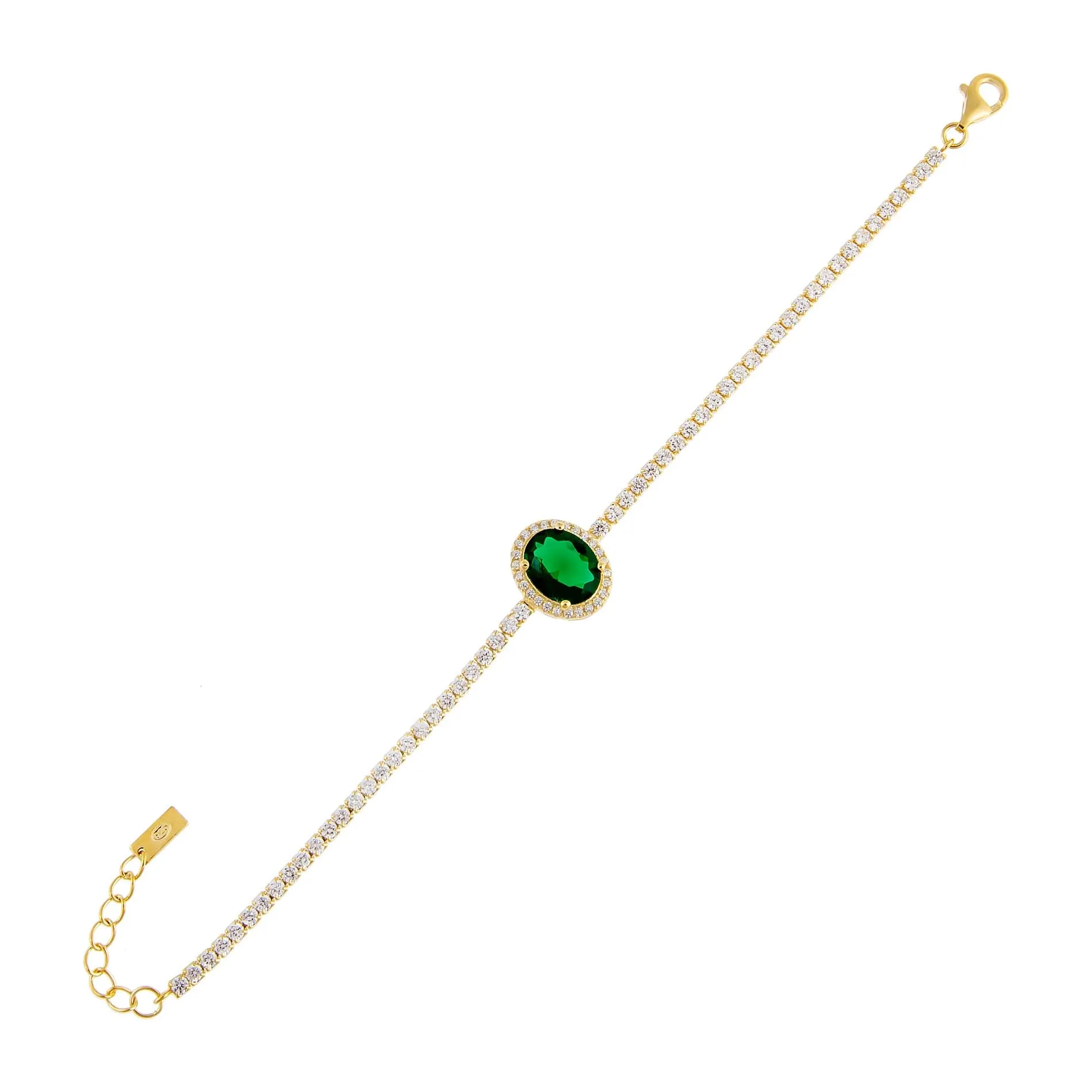 CZ Oval Illusion Tennis Bracelet sold by Adina Eden's