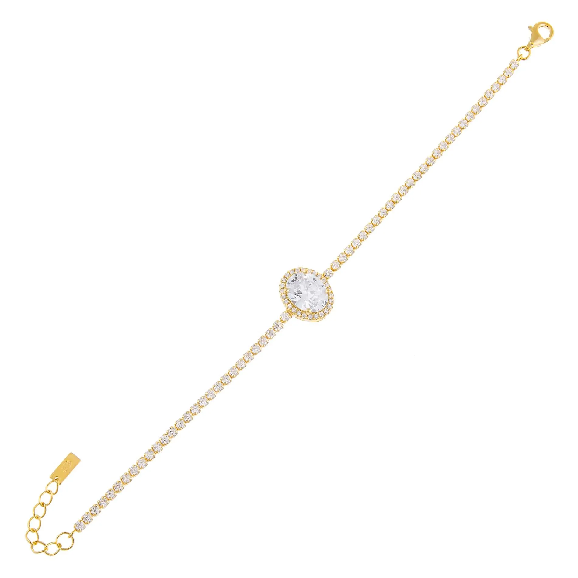 CZ Oval Illusion Tennis Bracelet sold by Adina Eden's product image thumbnail 2