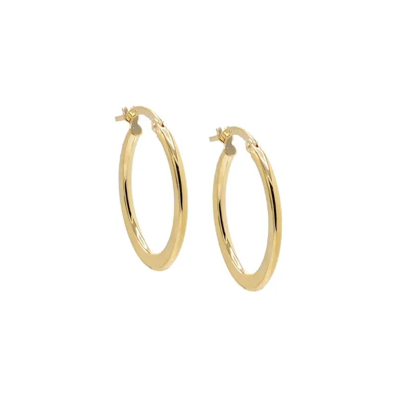 Solid Slim Oval Hoop Earring 14K sold by Adina Eden's
