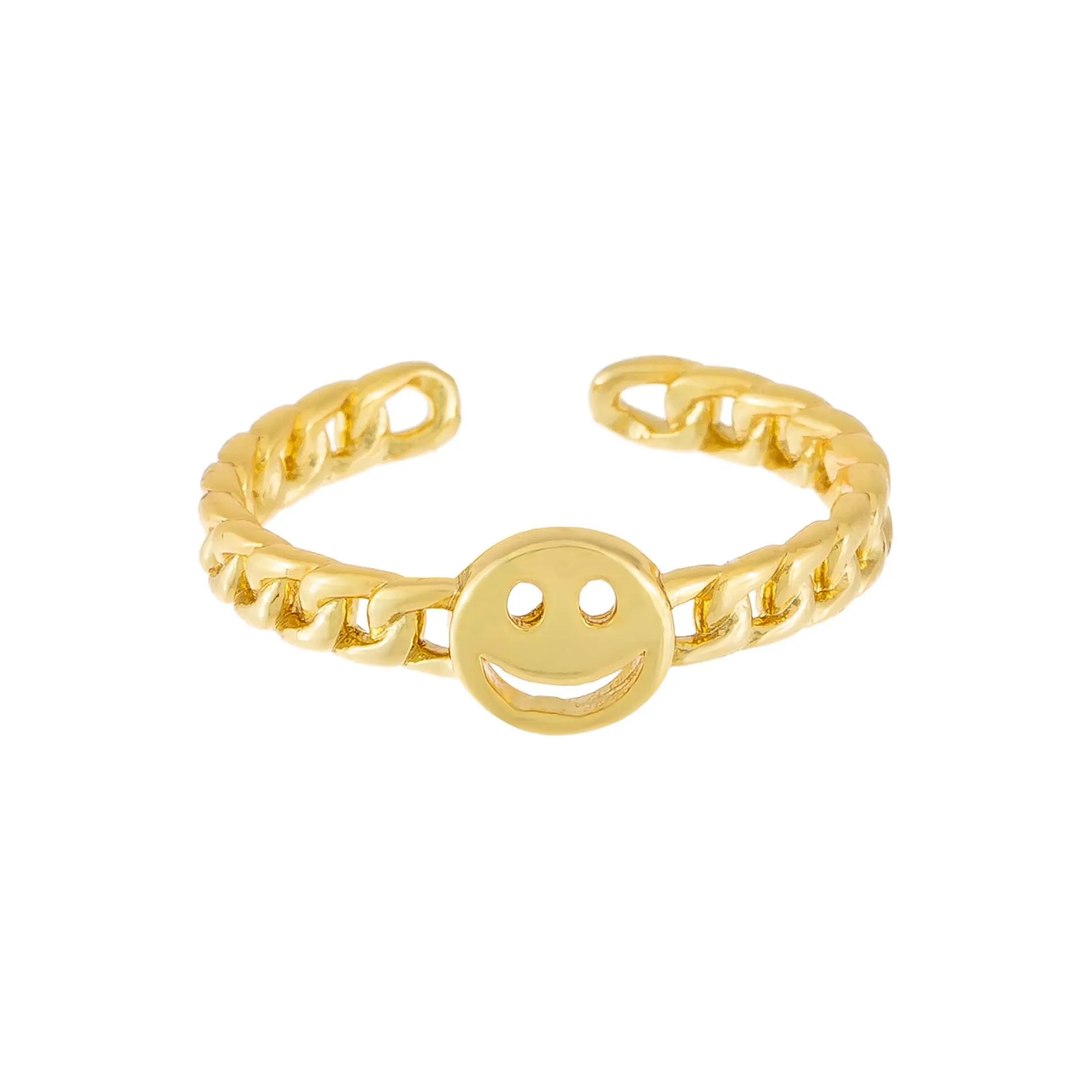 Smiley Face Chain Ring sold by Adina Eden's product image thumbnail 3