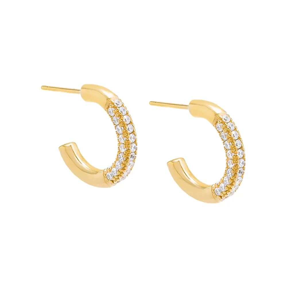Pavé Accented Hoop Earring sold by Adina Eden's