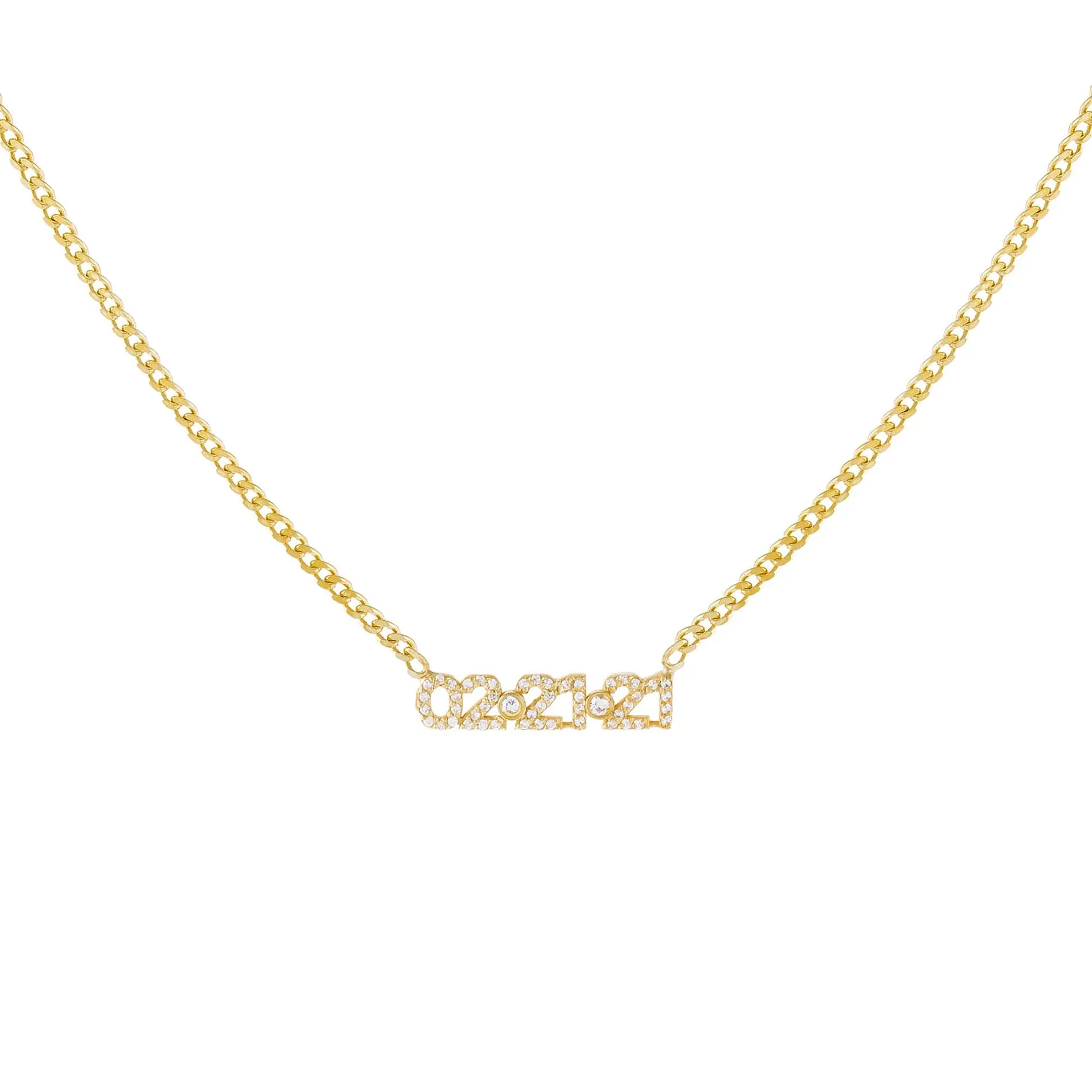 Pavé Date Necklace sold by Adina Eden's