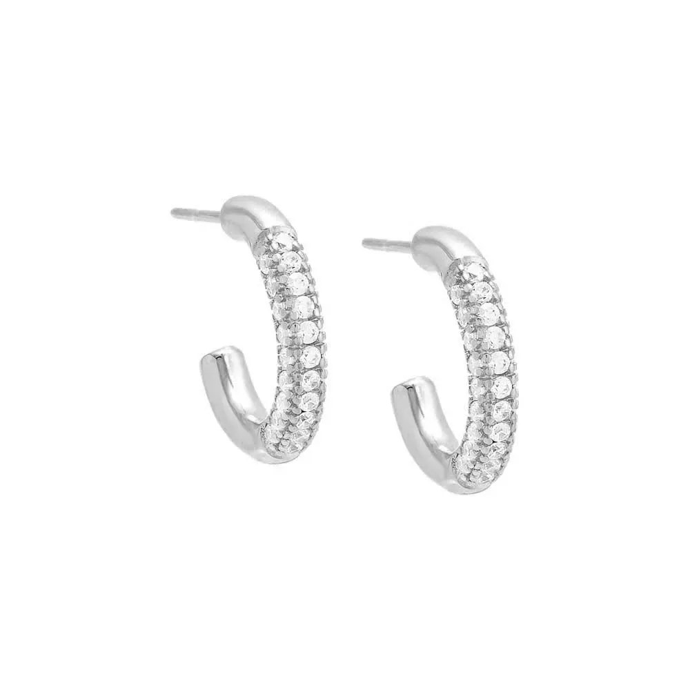 Pavé Accented Hoop Earring sold by Adina Eden's product image thumbnail 3