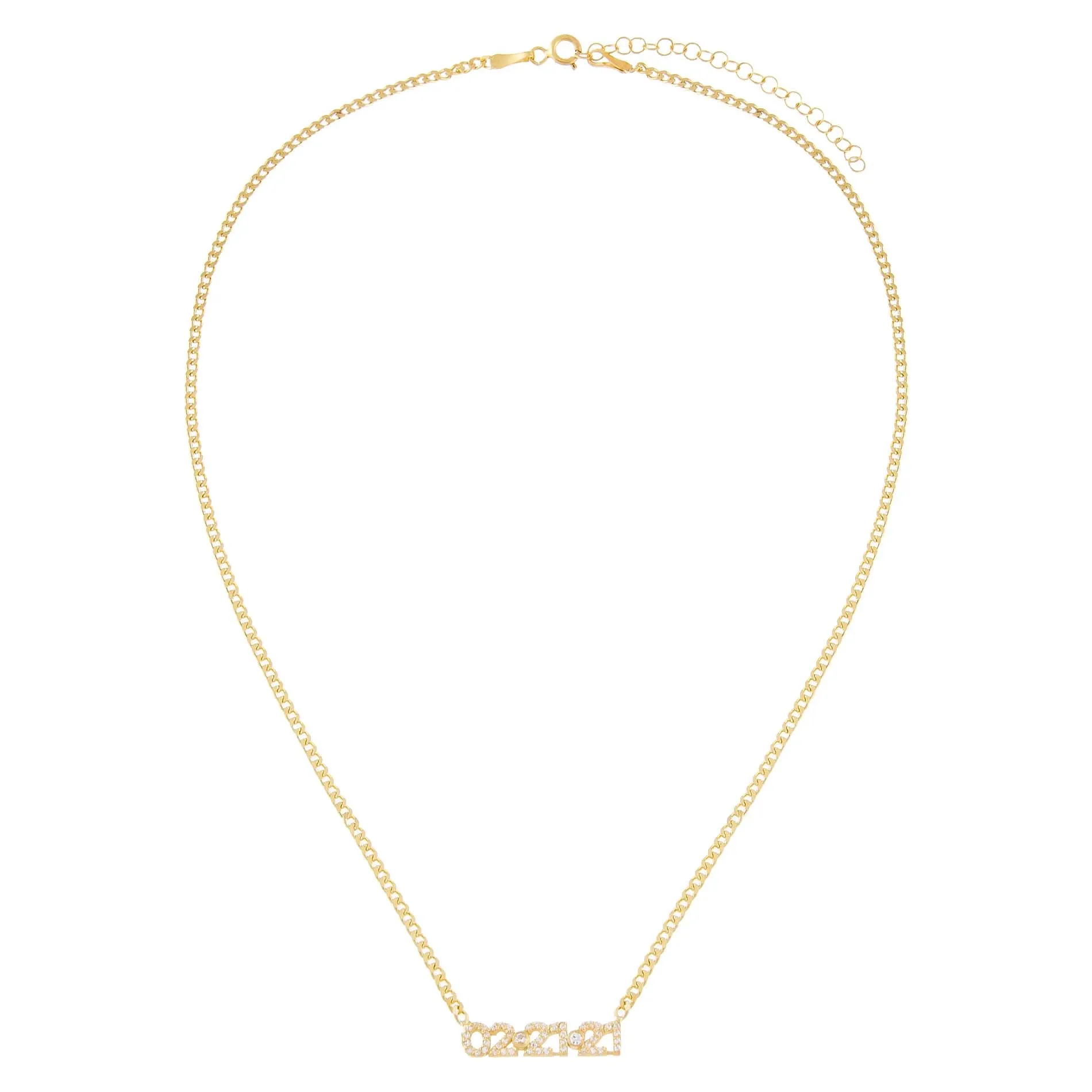 Pavé Date Necklace sold by Adina Eden's product image thumbnail 3