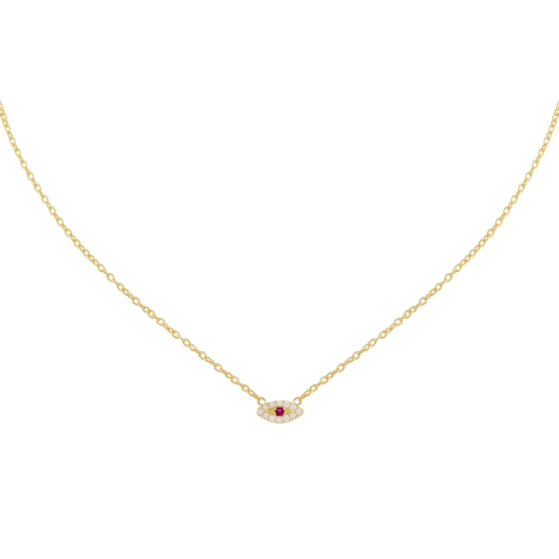 Pavé Evil Eye Necklace sold by Adina Eden's product image thumbnail 2