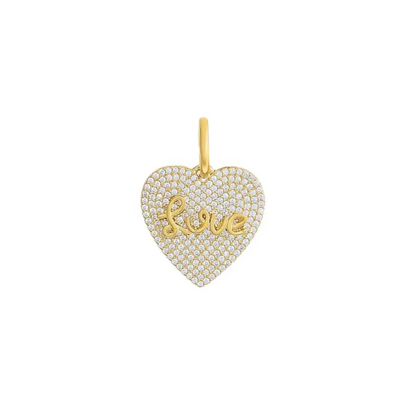 Pave Love Heart Necklace Charm sold by Adina Eden's